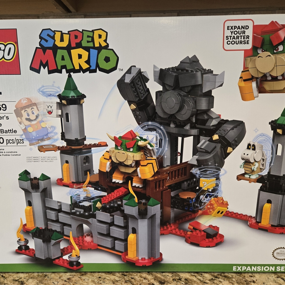 Lego Super Mario Bowser Castle Playset - Gray, Black, Red, Green, Yellow